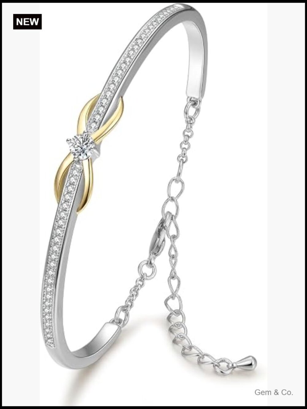 Infinity Love Bracelet Cubic Zirconia Bangle Charm Link Bracelet